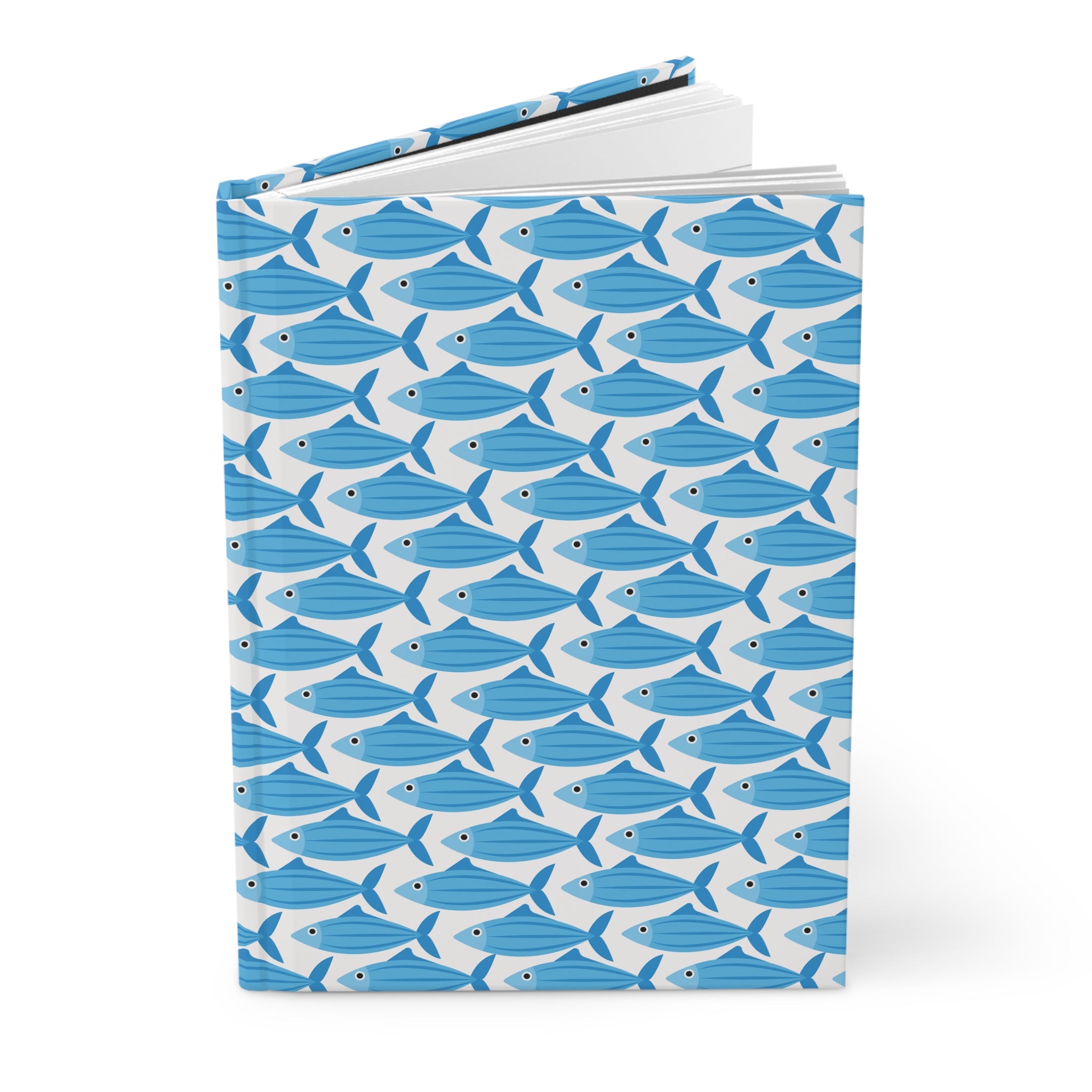 Nantucketloth Green and Blue Preppy style fish Hardcover Journal Matte