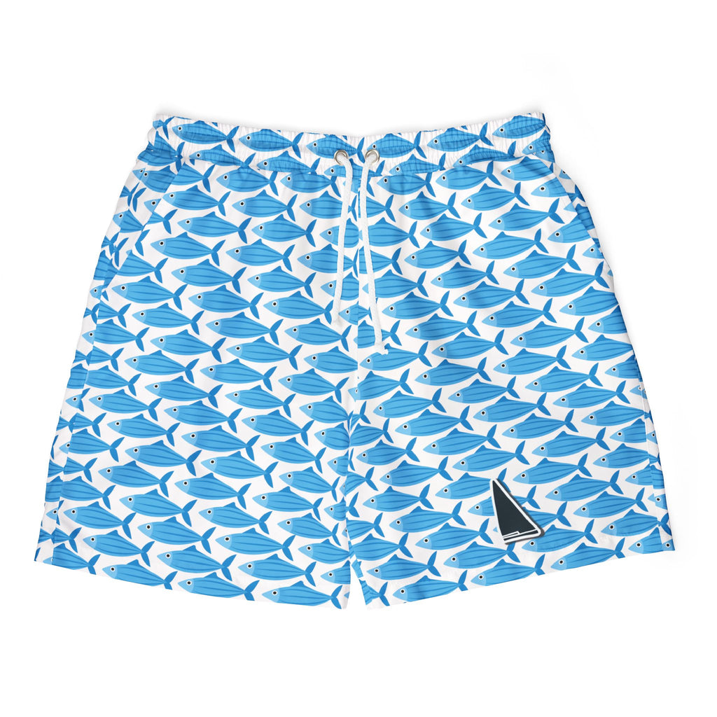 Nantucket Island Mens Swim Shorts. Nantucketcloth Blue Tuna with Pockets.