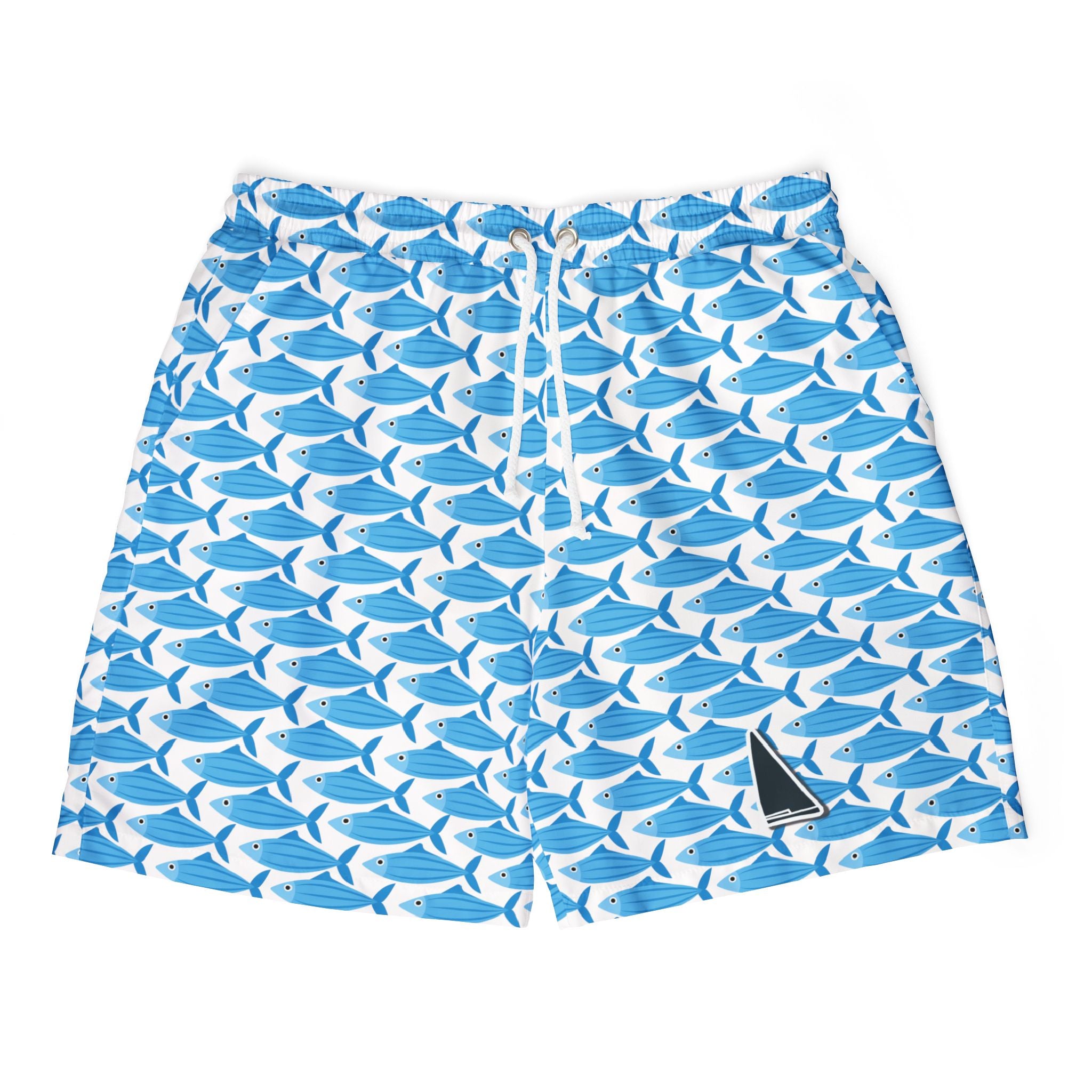 Nantucket Island Mens Swim Shorts. Nantucketcloth Blue Tuna with Pockets.