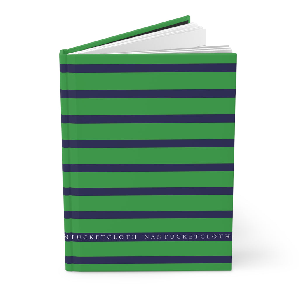 Nantucketloth Green and Blue Preppy style Hardcover Journal Matte