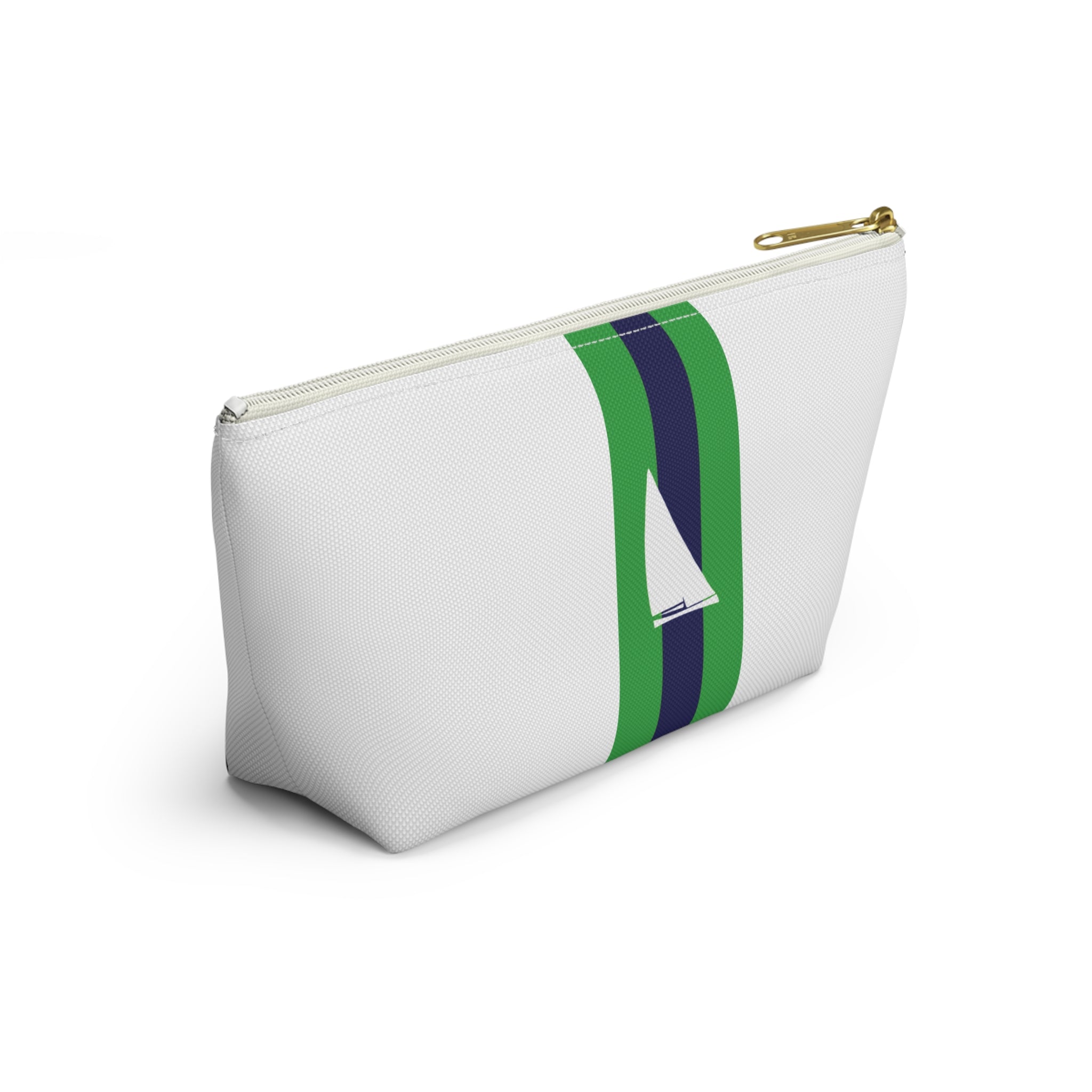 Nantucket shopping Nantucketcloth Nautical Sailboat WHITE Canvas Zip Pocketbook Bag