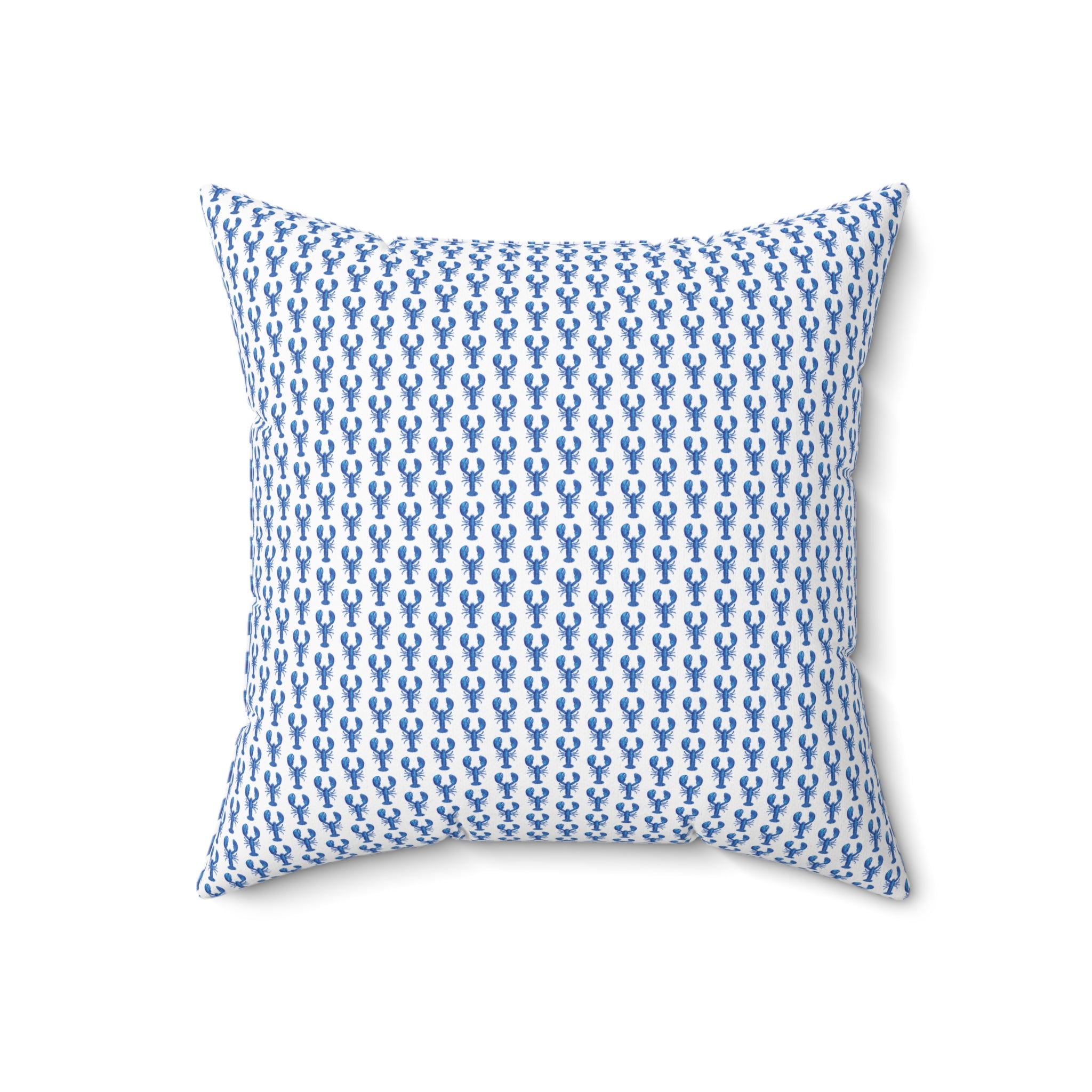 Nantucket Island Style TheNantucketHouse Blue Lobster Spun Polyester Square Pillow Nantucketcloth.