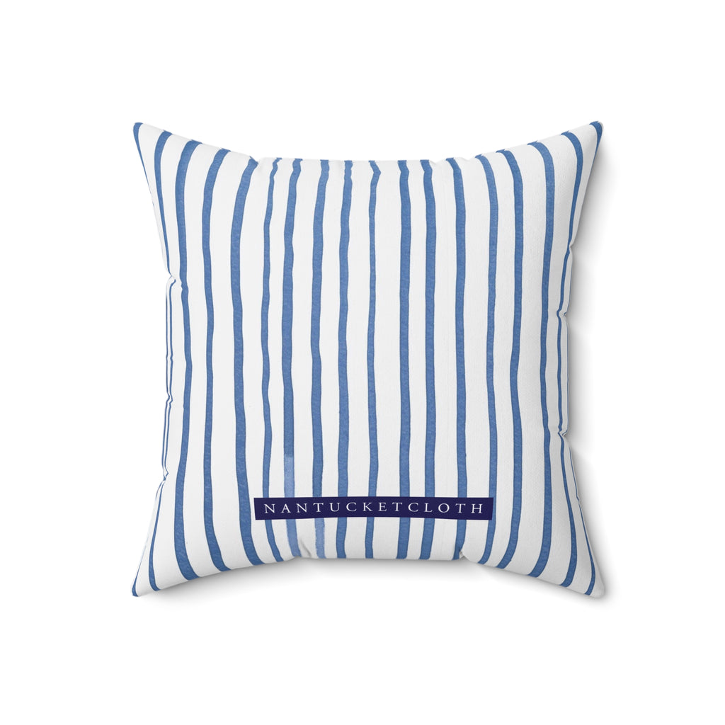 Nantucket Island Style TheNantucketHouse Spun Polyester Nautical Stripe Square Pillow. Nantucketcloth