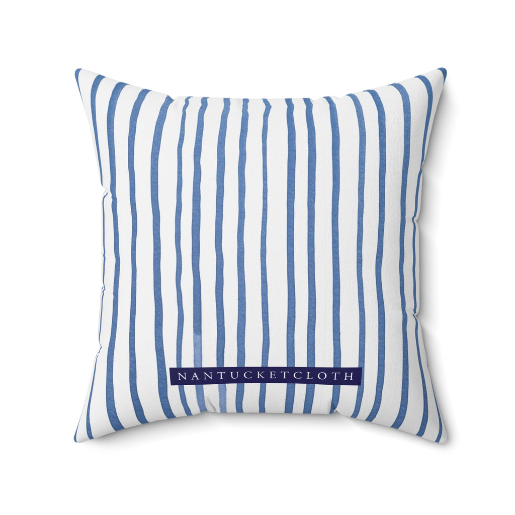 Nantucket Island Style TheNantucketHouse Spun Polyester Nautical Stripe Square Pillow. Nantucketcloth