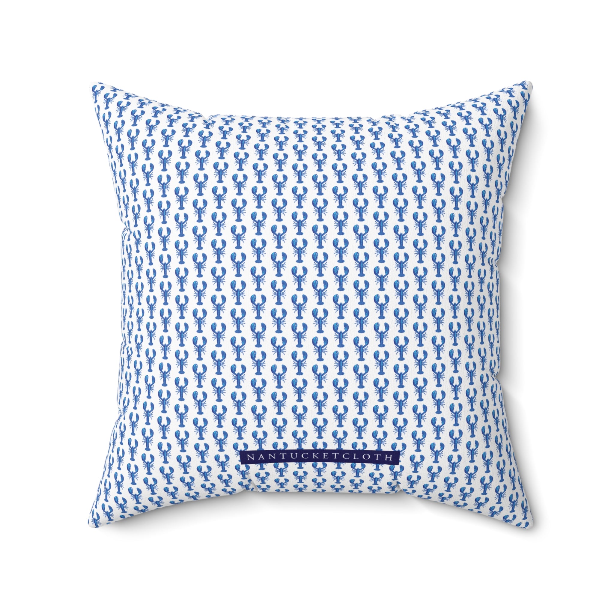 Nantucket Island Style TheNantucketHouse Blue Lobster Spun Polyester Square Pillow Nantucketcloth.