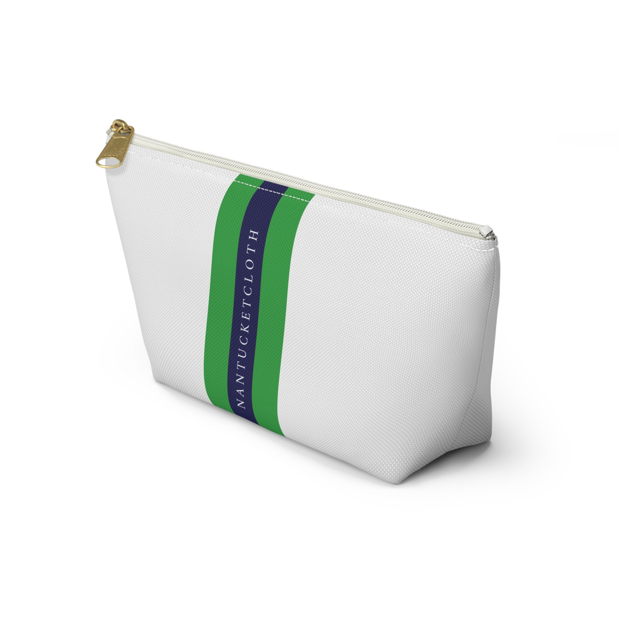 Nantucket shopping Nantucketcloth Nautical Sailboat WHITE Canvas Zip Pocketbook Bag