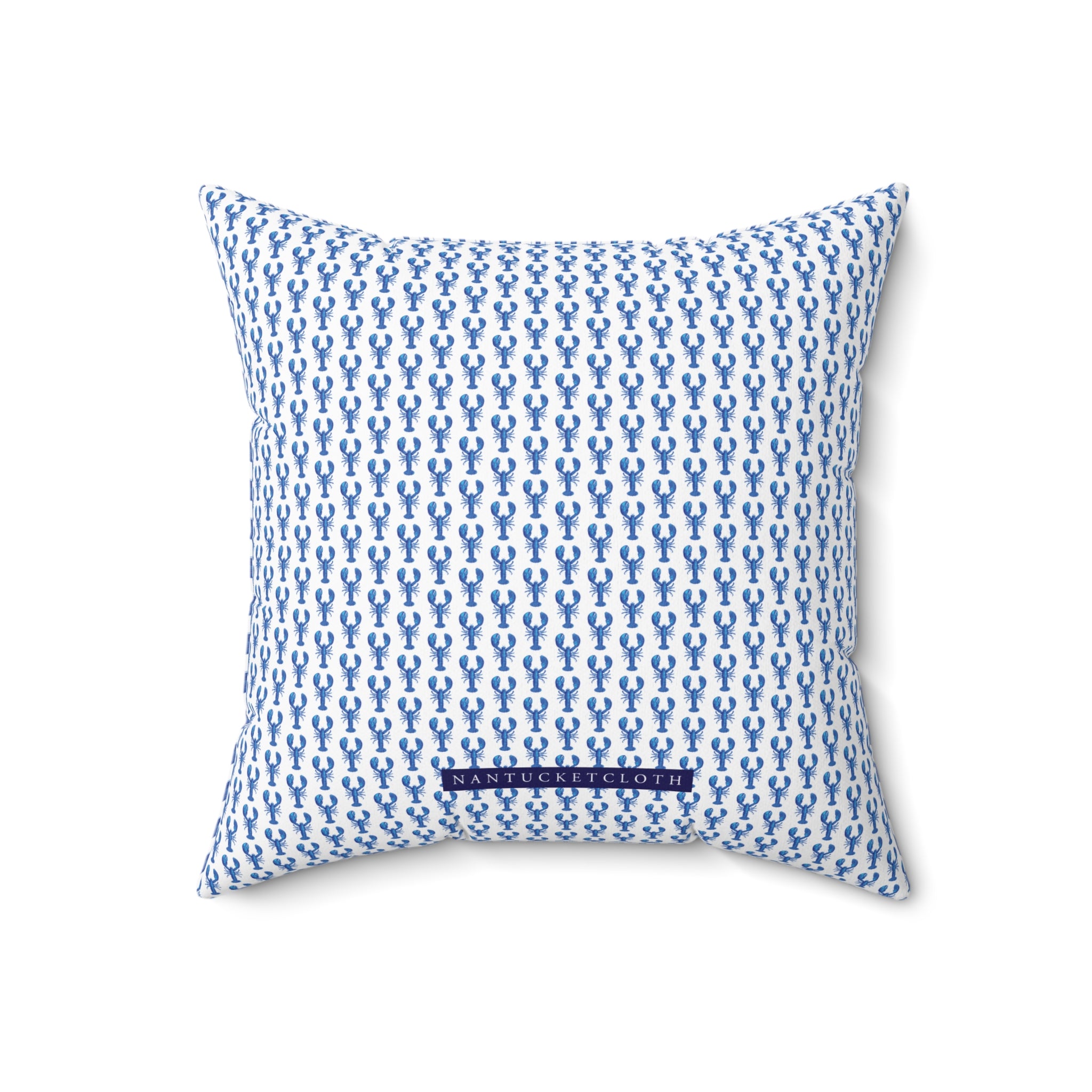 Nantucket Island Style TheNantucketHouse Blue Lobster Spun Polyester Square Pillow Nantucketcloth.