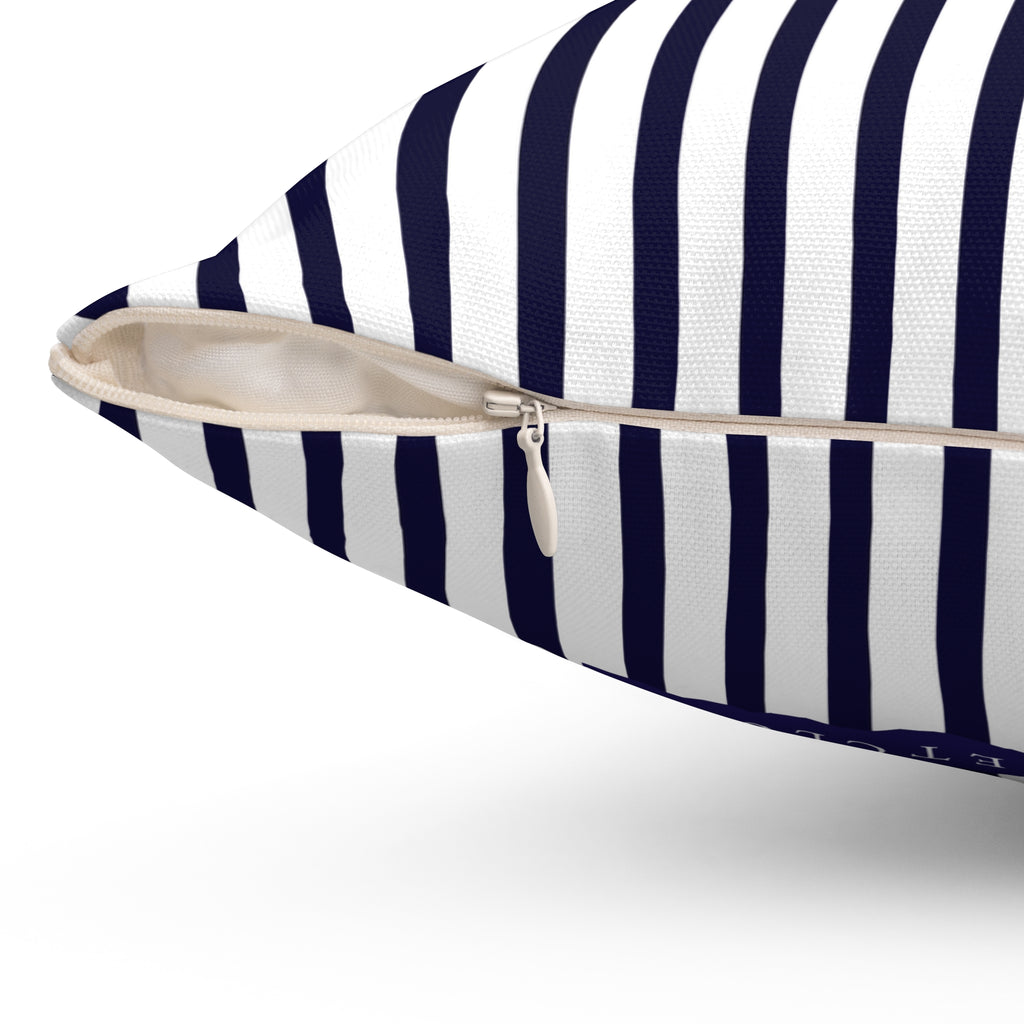 Nantucket Island Style TheNantucketHouse Spun Polyester Nautical Stripe Square Pillow. Nantucketcloth