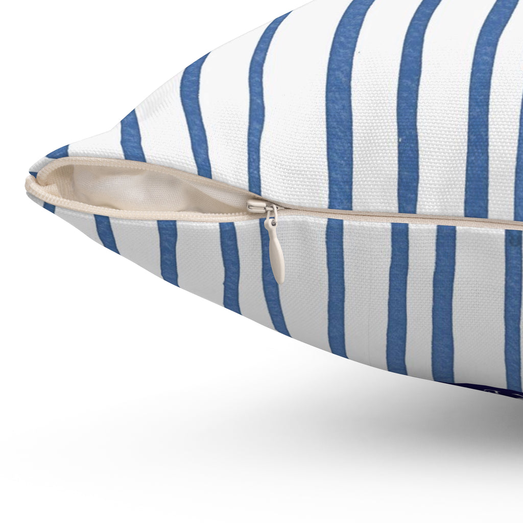 Nantucket Island Style TheNantucketHouse Spun Polyester Nautical Stripe Square Pillow. Nantucketcloth