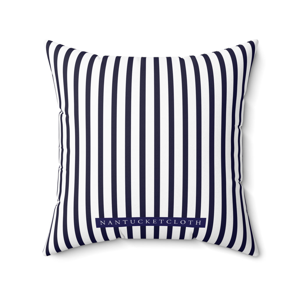 Nantucket Island Style TheNantucketHouse Spun Polyester Nautical Stripe Square Pillow. Nantucketcloth