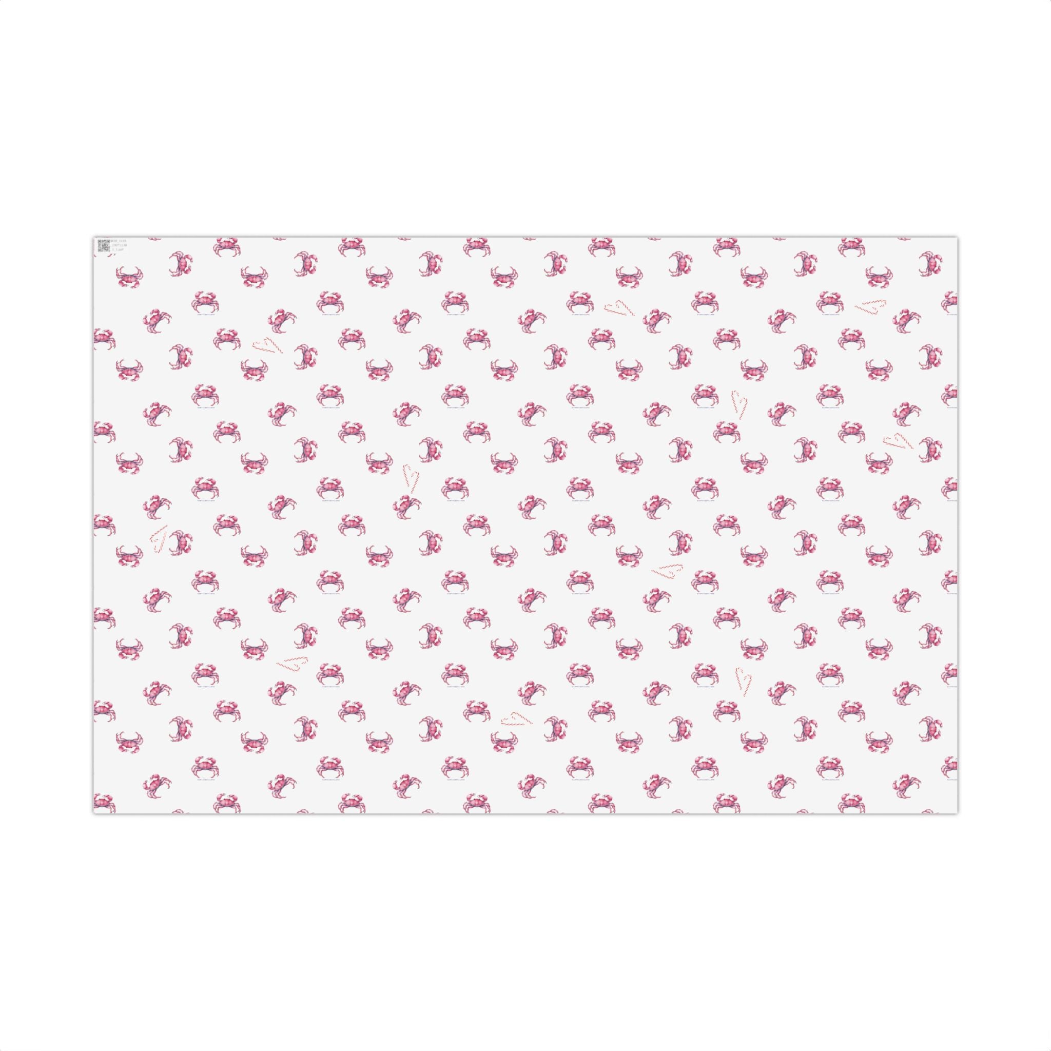 Nantucket Stroll Nantucketcloth Christmas Holiday Ocean Red Crab and Candy Cane Gift Wrap Paper