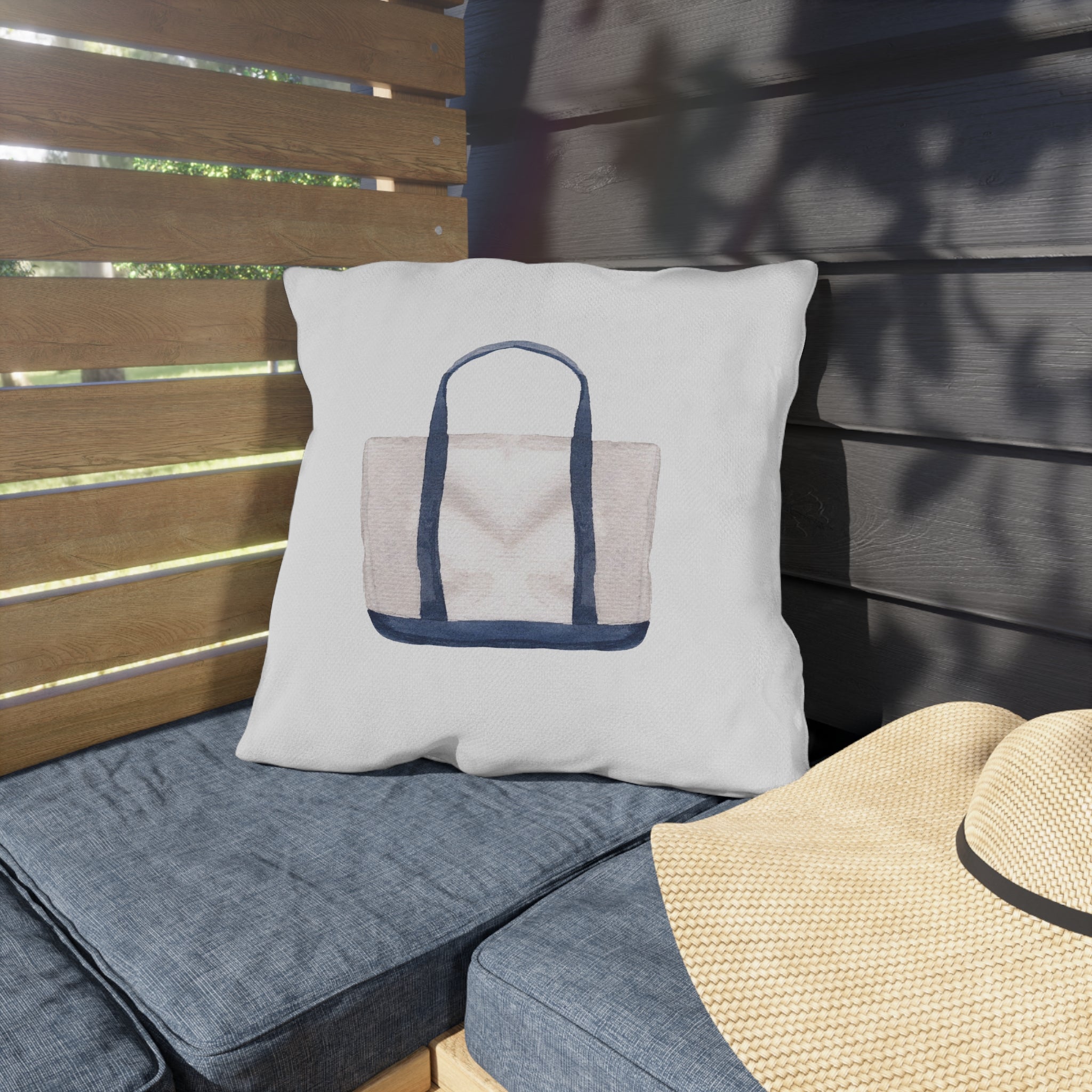 Nantucket Island Style TheNantucketHouse Spun Polyester Nautical tote Square Pillow. Nantucketcloth