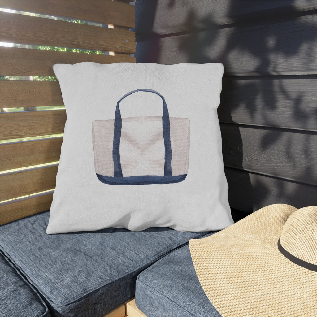 Nantucket Island Style TheNantucketHouse Spun Polyester Nautical tote Square Pillow. Nantucketcloth
