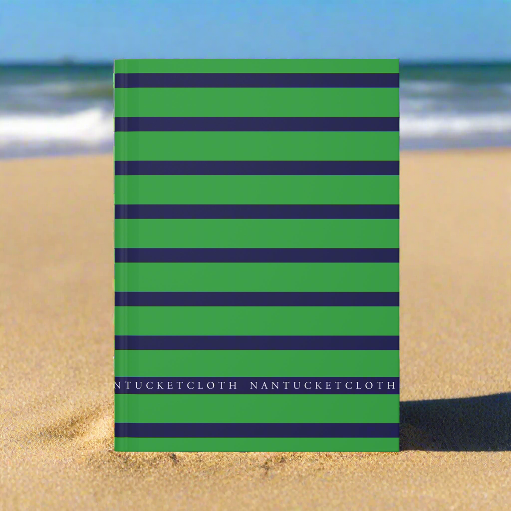 Nantucketloth Green and Blue Preppy style Hardcover Journal Matte
