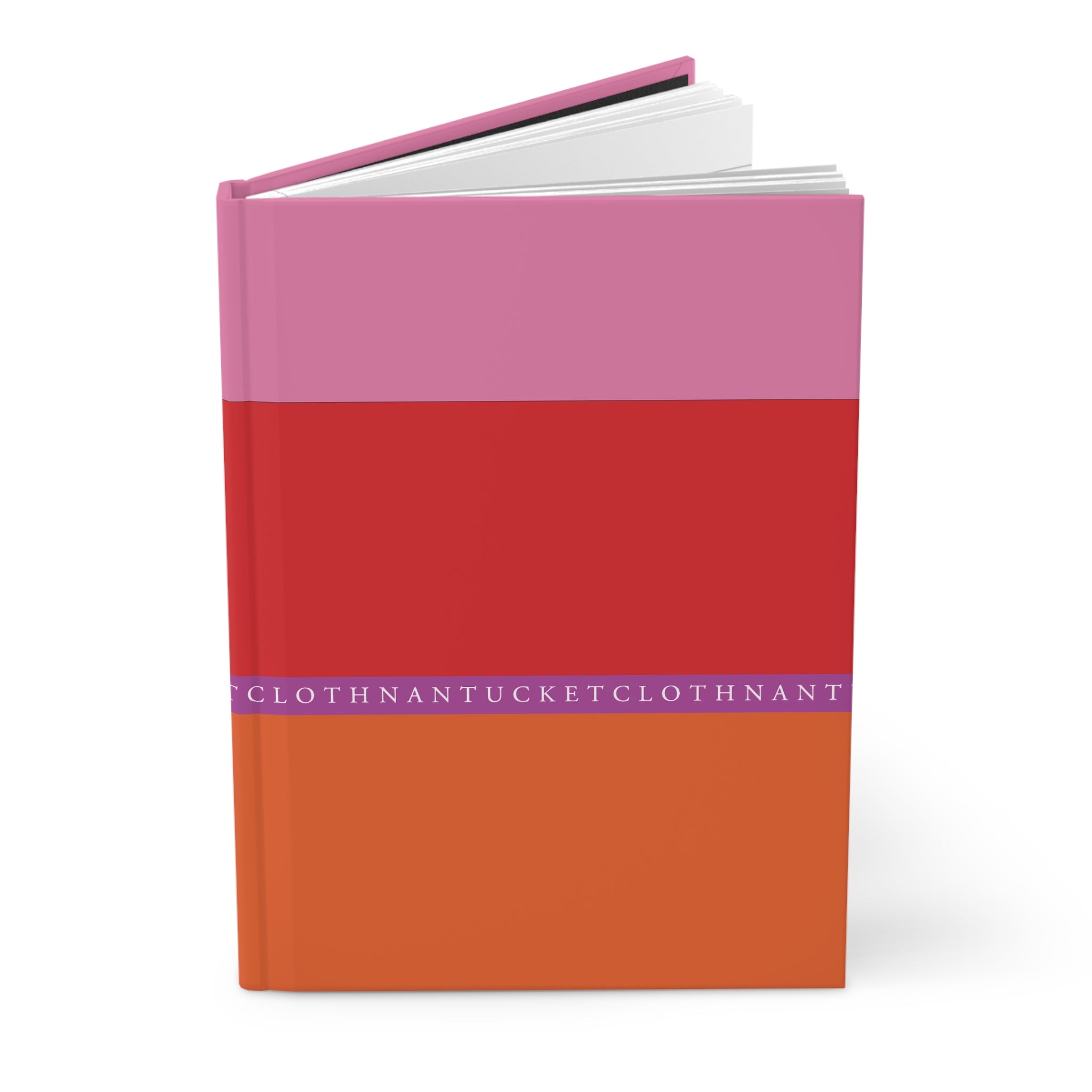 Nantucketloth red pink and orange Preppy style Hardcover Journal Matte