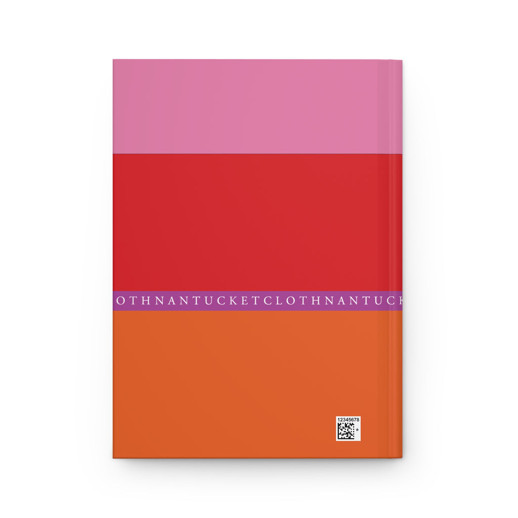 Nantucketloth red pink and orange Preppy style Hardcover Journal Matte