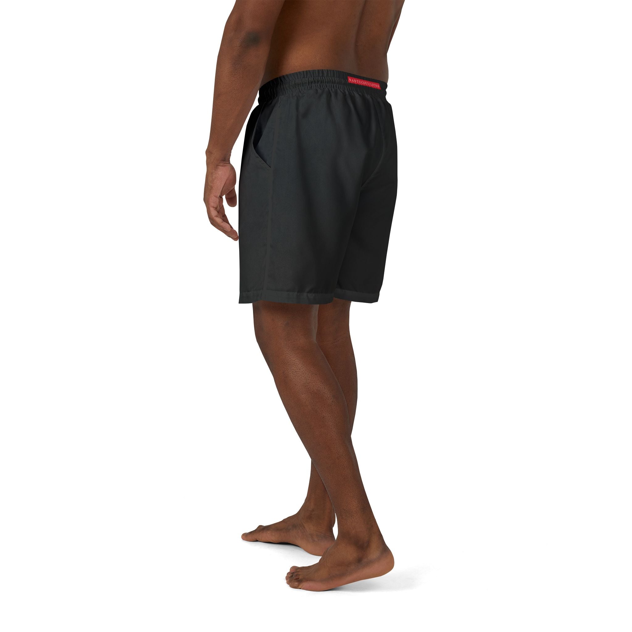 Nantucket Island Mens Swim Shorts. Nantucketcloth Black Night SkyNautical, with Pockets.