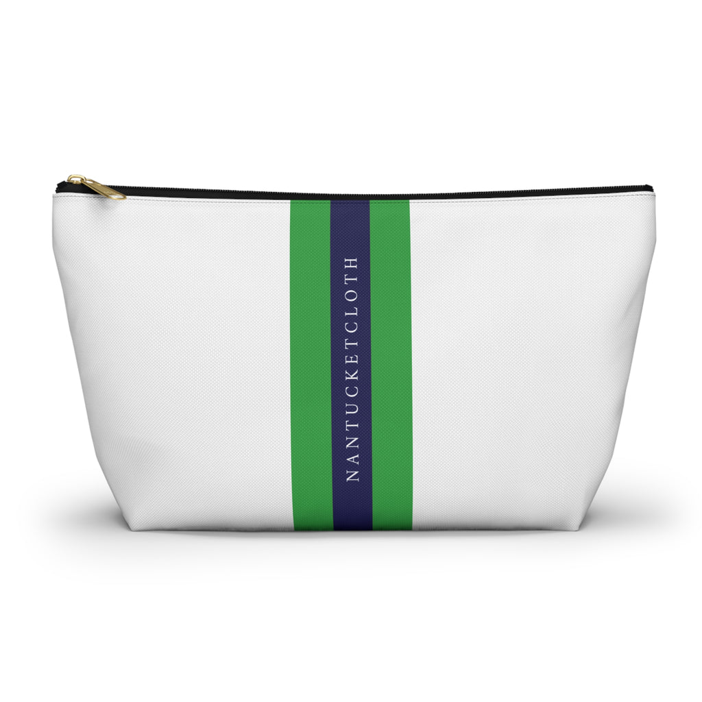 Nantucket shopping Nantucketcloth Nautical Sailboat WHITE Canvas Zip Pocketbook Bag