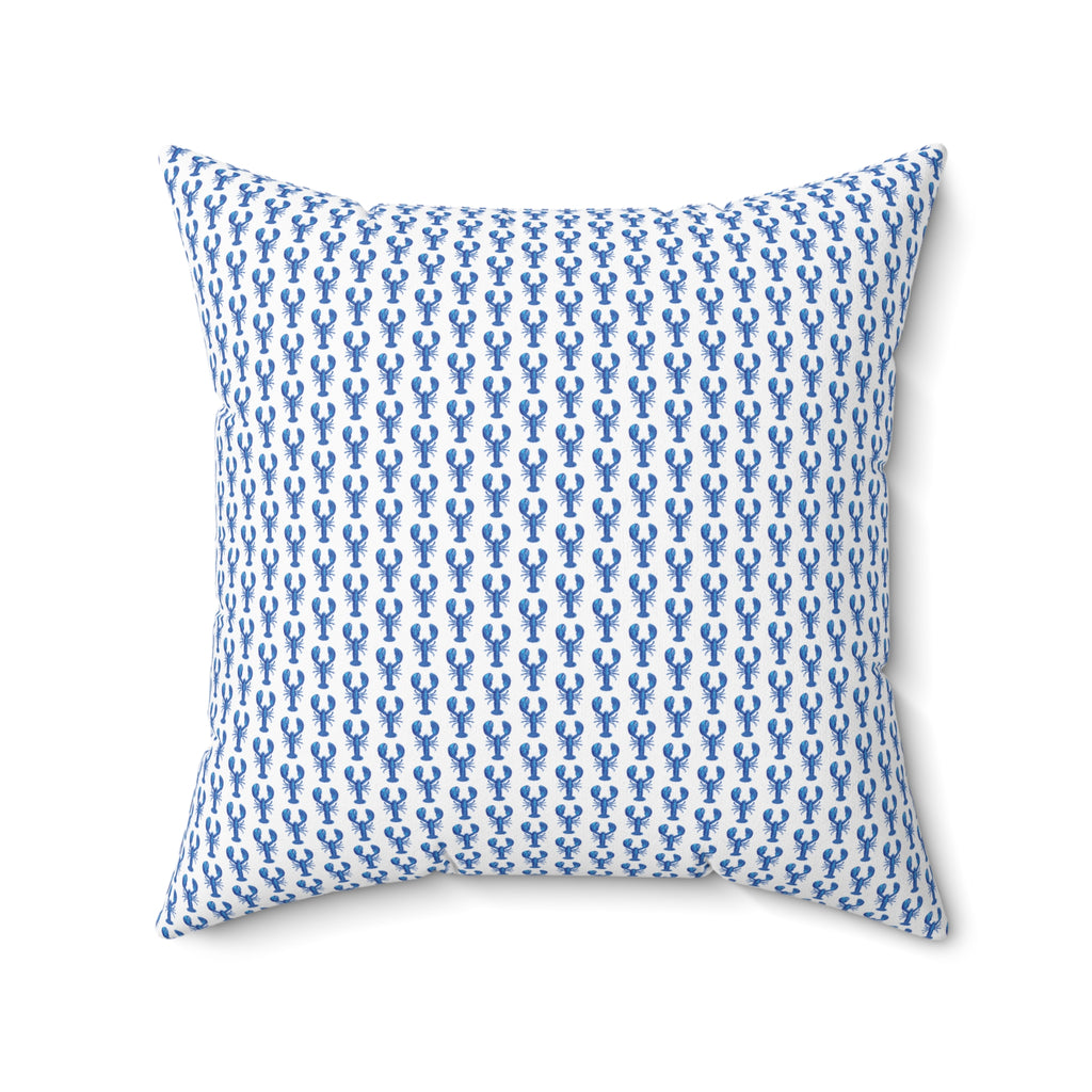 Nantucket Island Style TheNantucketHouse Blue Lobster Spun Polyester Square Pillow Nantucketcloth.