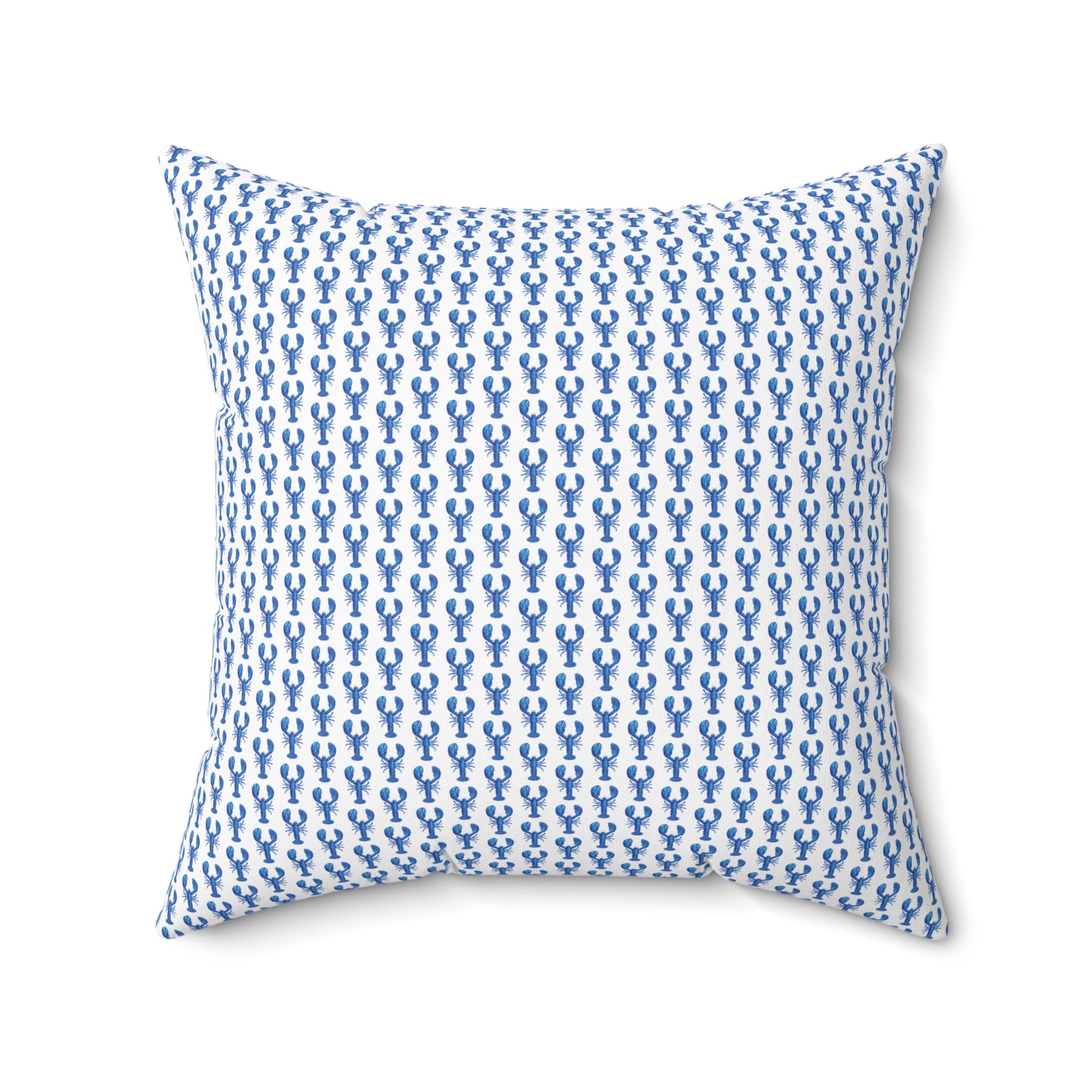 Nantucket Island Style TheNantucketHouse Blue Lobster Spun Polyester Square Pillow Nantucketcloth.
