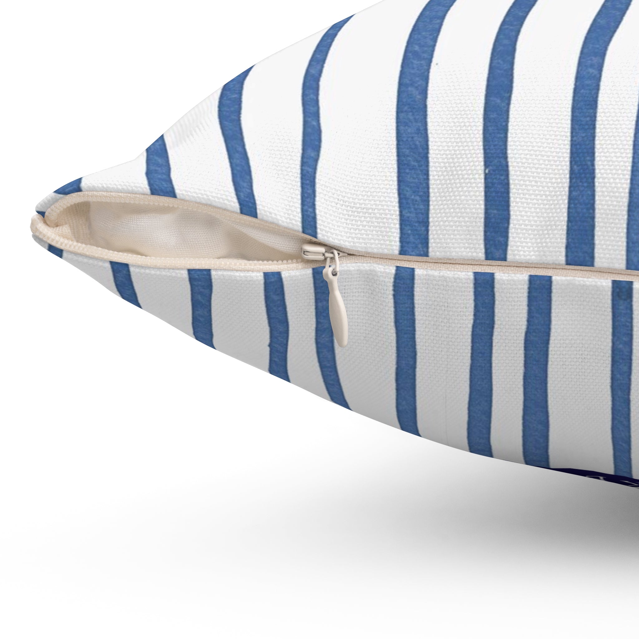 Nantucket Island Style TheNantucketHouse Spun Polyester Nautical Stripe Square Pillow. Nantucketcloth