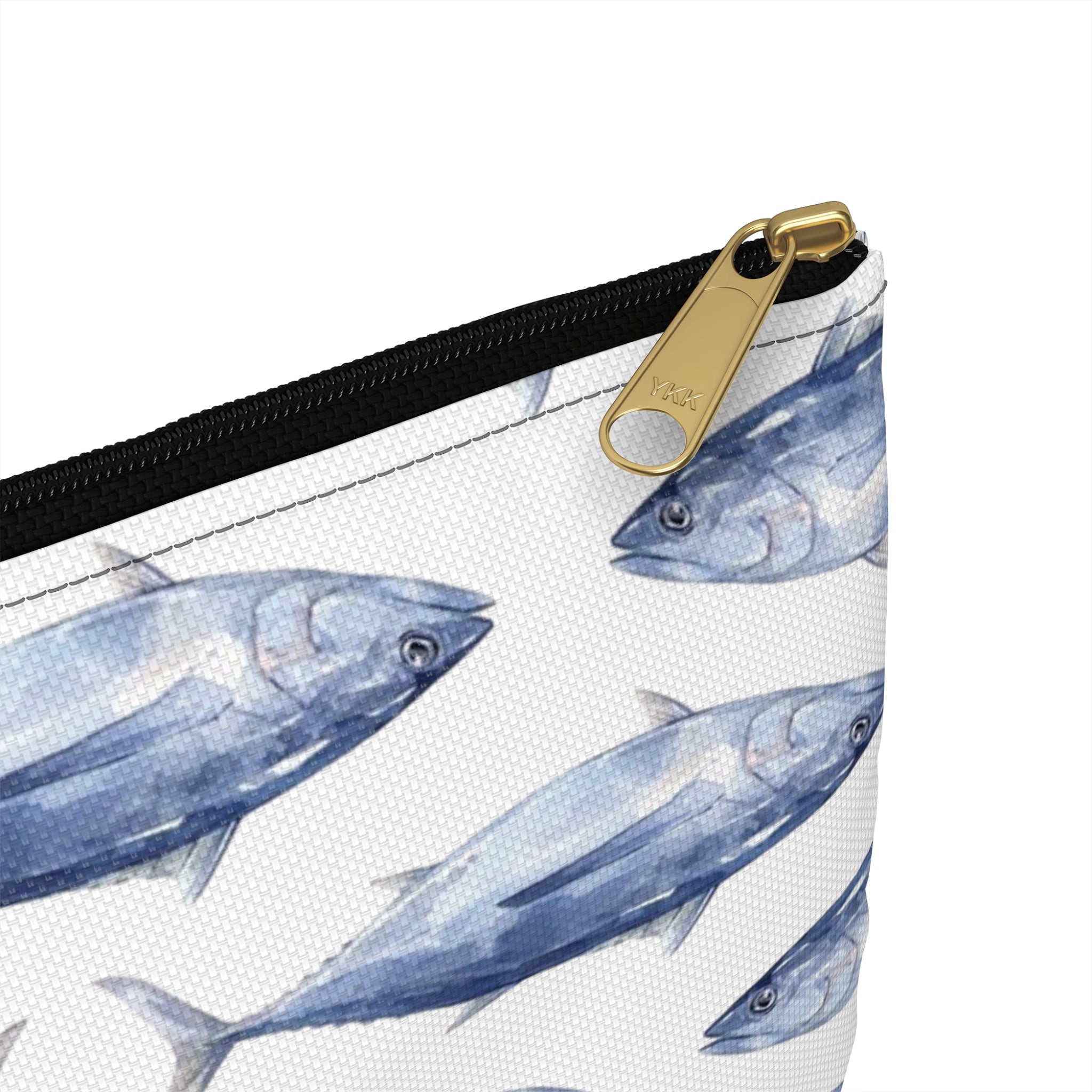 Nantucket Island Nantucketcloth Blue Fish Canvas Wristlet Bag