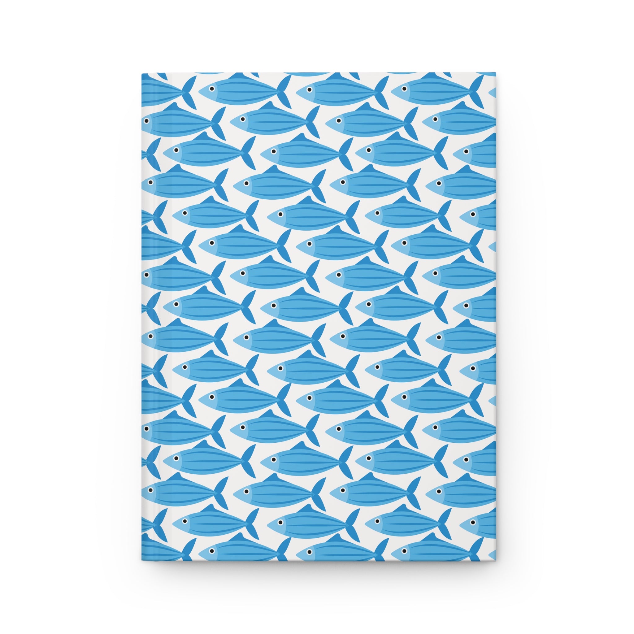 Nantucketloth Green and Blue Preppy style fish Hardcover Journal Matte