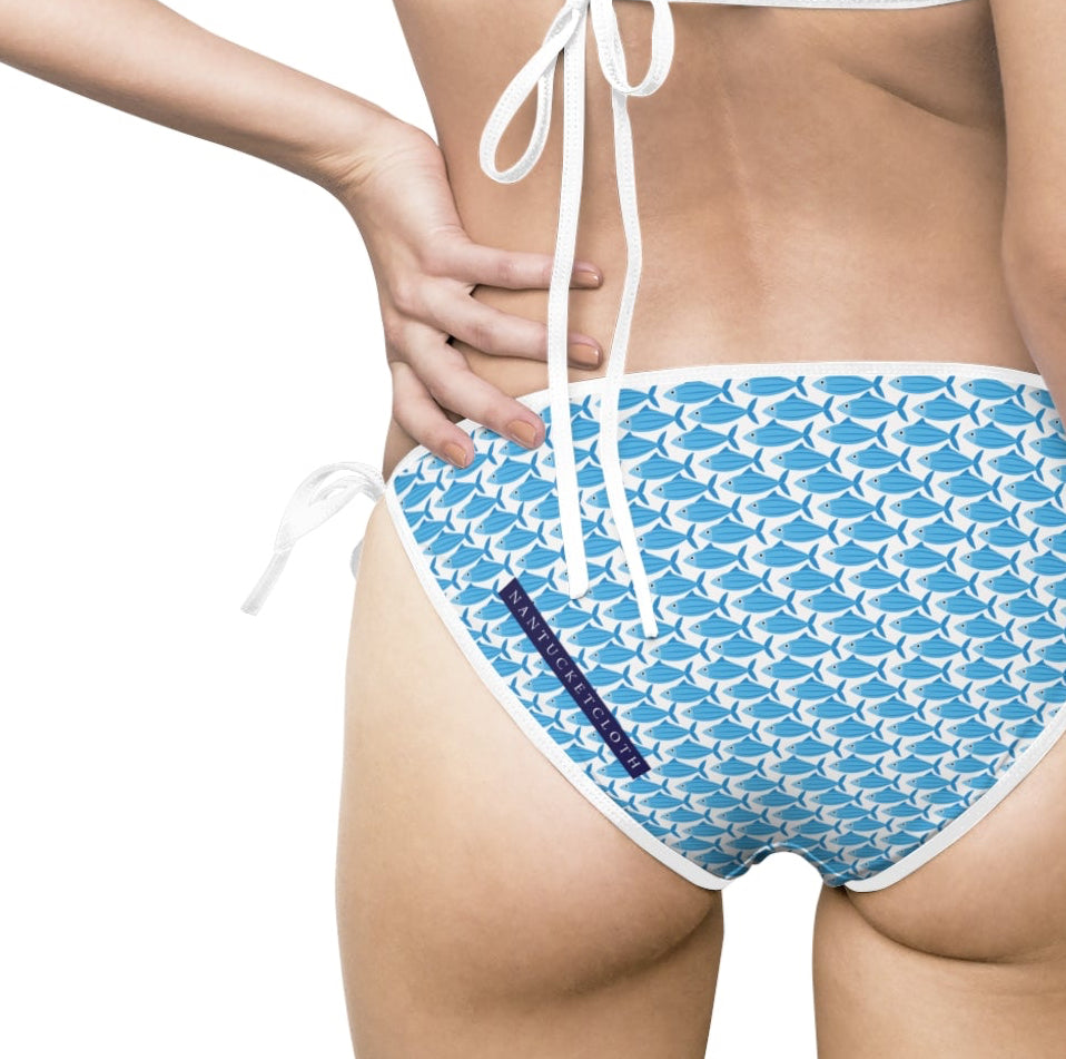 Nantucket Island Two Piece Nantucketcloth Blue Tuna Swimsuit .
