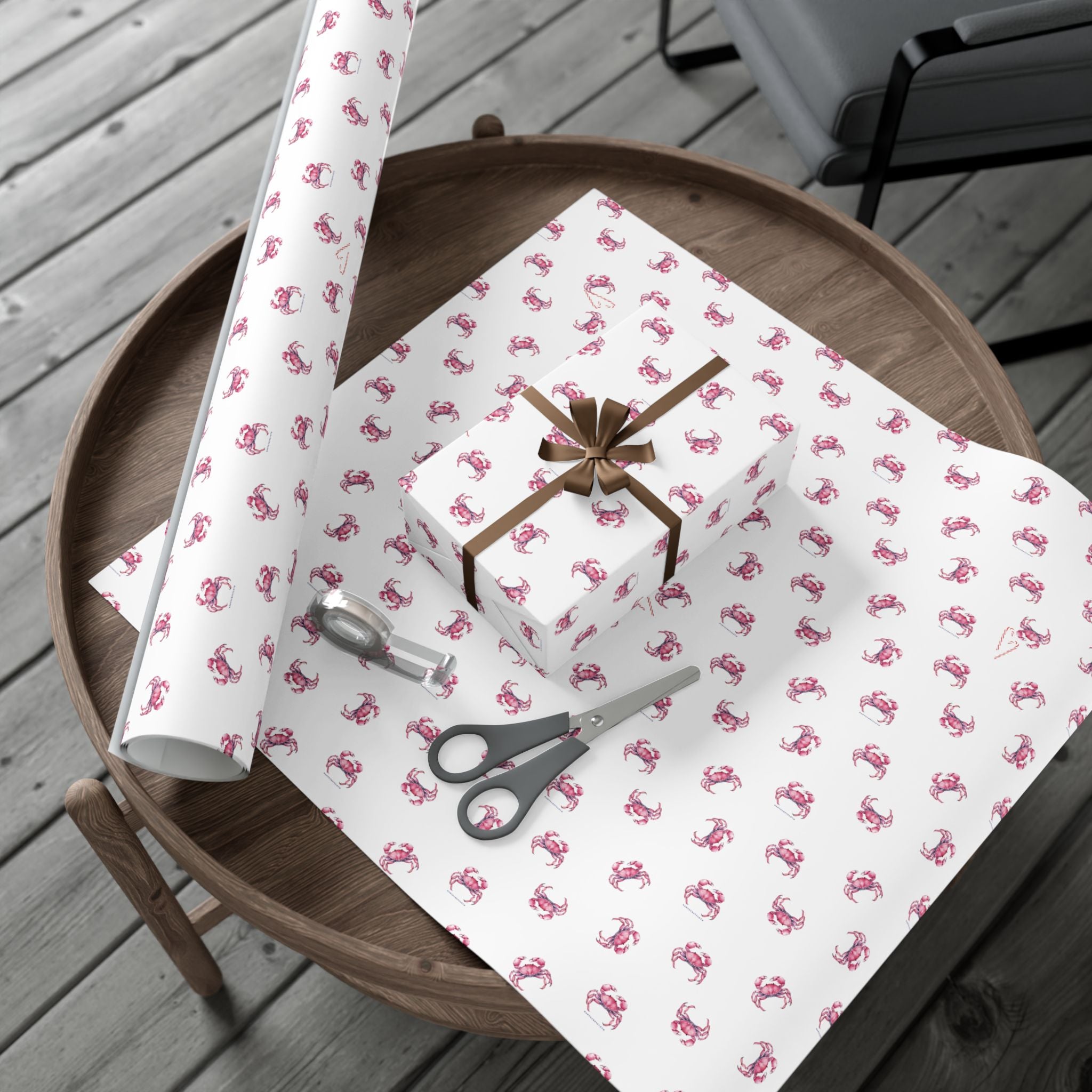 Nantucket Stroll Nantucketcloth Gift wrapping in paper with pink crab