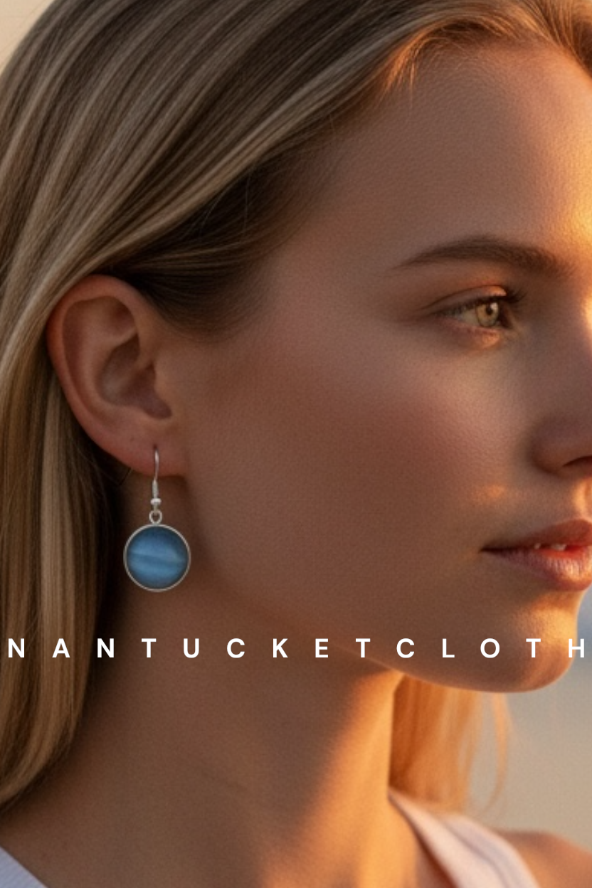 Nantucket jewelry, One of a Kind Design. Nantucketcloth Silver hugged round beach glass earrings . All sales are final. 29.00 
