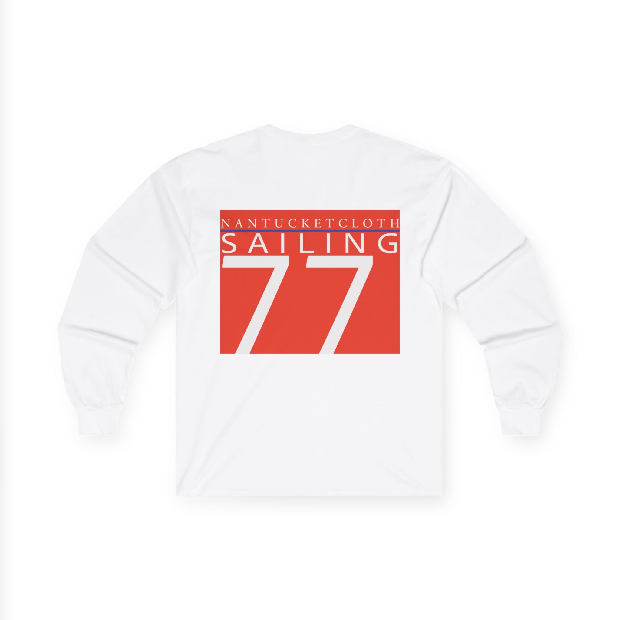 Nantucket men Nantucketcloth Nautical WHITE SAILCLOTH Ultra Cotton Long Sleeve Tee