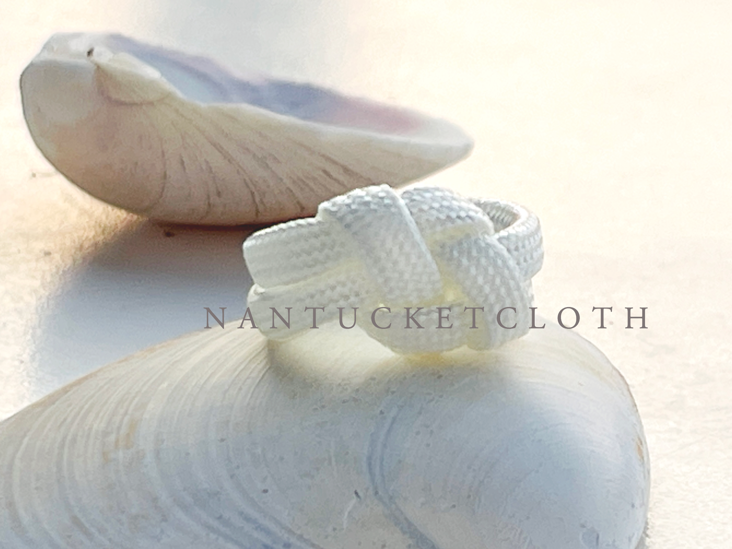 Nantucket Jewelry Nantucketcloth Nautical White Rope Knot double band Ring.