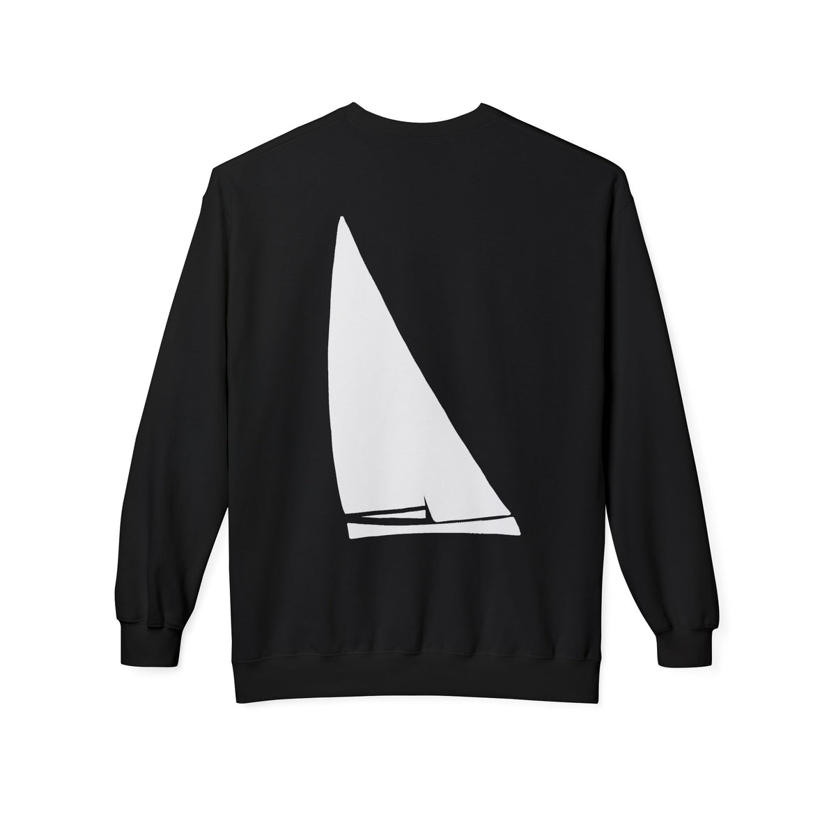 Nantucket shopping Nantucketcloth Nautical Sailboat Unisex Midweight Soft style BLACK Fleece Crewneck Sweatshirt