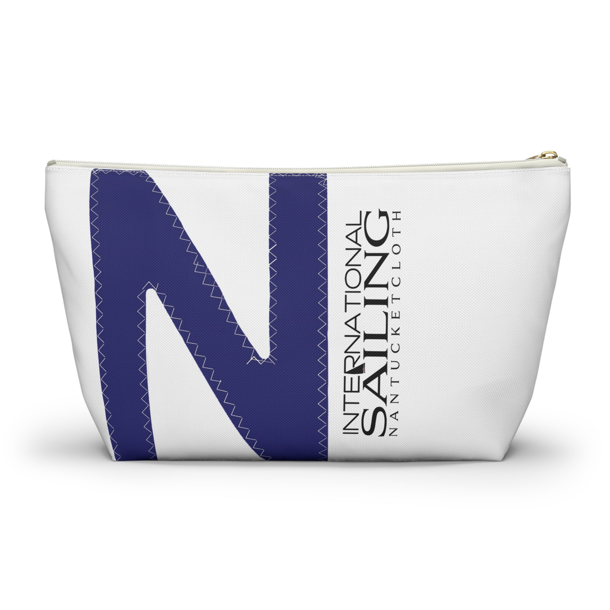 Nantucket shopping Nantucketcloth Nautical WHITE SAILCLOTH Canvas Zip Pocketbook Bag