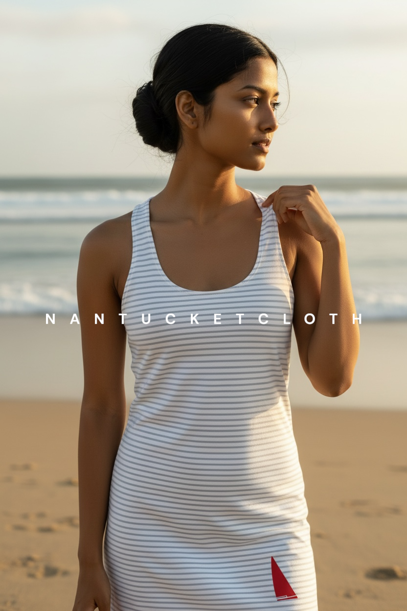 Nantucket shopping, Nantucketcloth Nautical stripe Sailboat Women's  Racerback Dress. Comfort fit. Nautical.