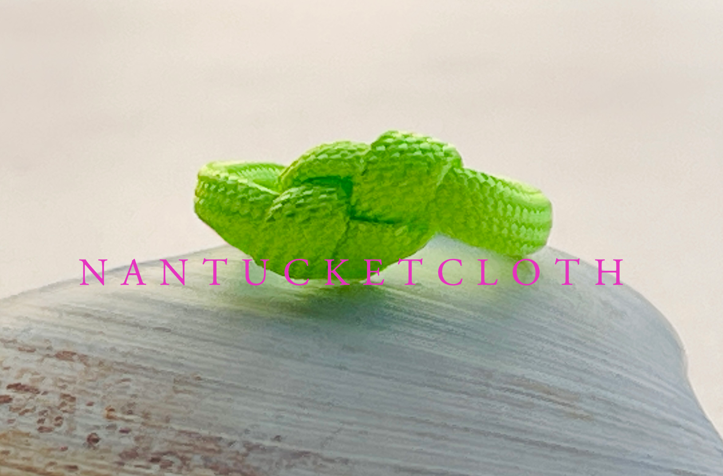 Nantucket nantucketcloth rope knot tennis green ring.